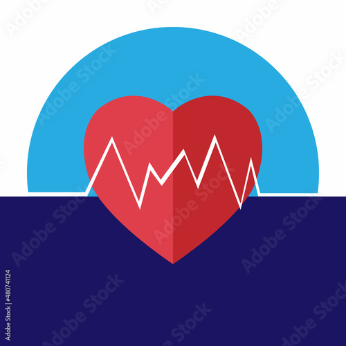 Heartbeat Flat Design