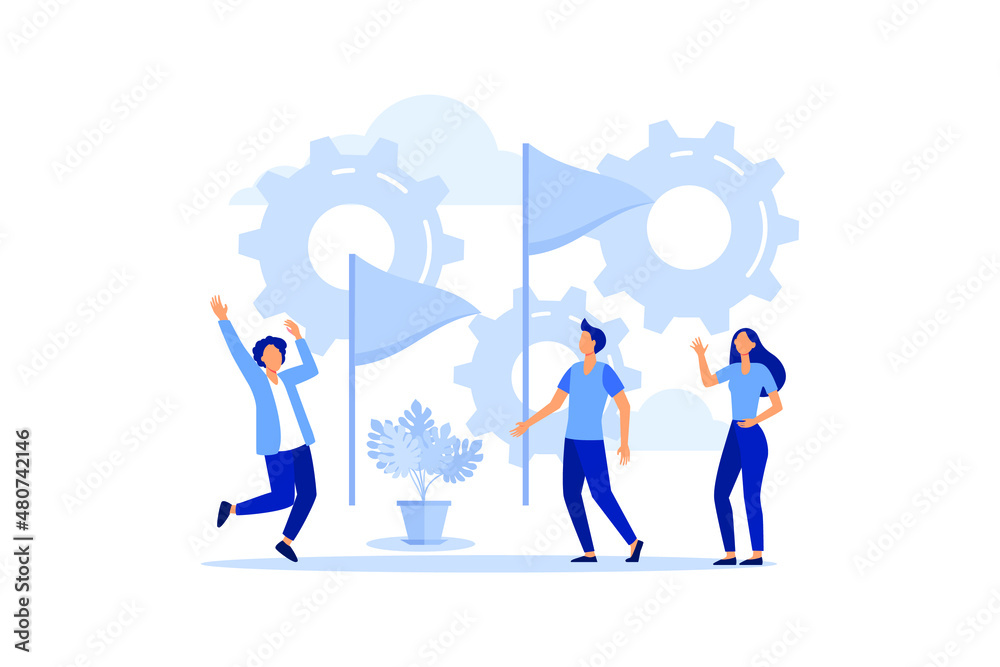 Business concept vector illustration, indicator of effectiveness, measurement of achievement and planned goal Business concept vector illustration, indicator of effectiveness, measurement of achievement and planned goal