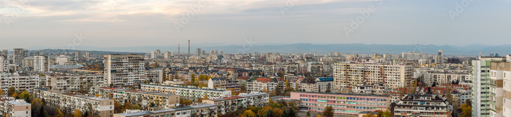 Panoramic view of Sofia, the capital of Bulgaria.