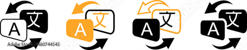 Writing translate icon logo. Line illustration of writing translate or interpret vector icon for web design