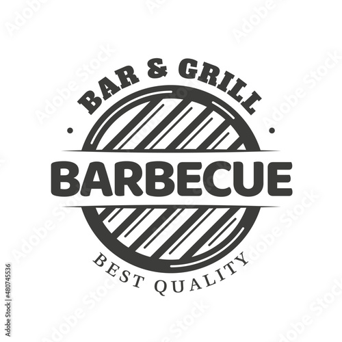 Barbecue grill logo isolated on white background. BBQ concept. Vector illustration