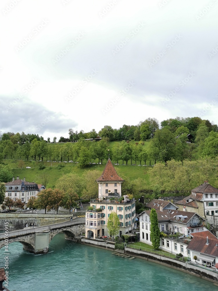 Aare river in Bern town Switzerland 