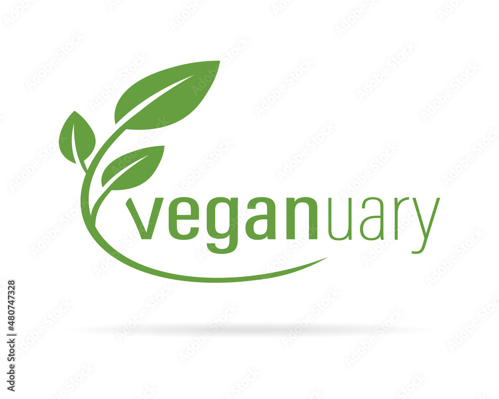 Veganuary - Icon on a white background Veganuary - Icon on a white background
