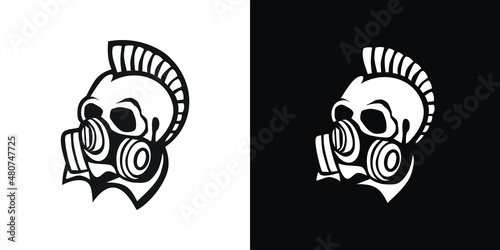 Punk skull silhouette logo