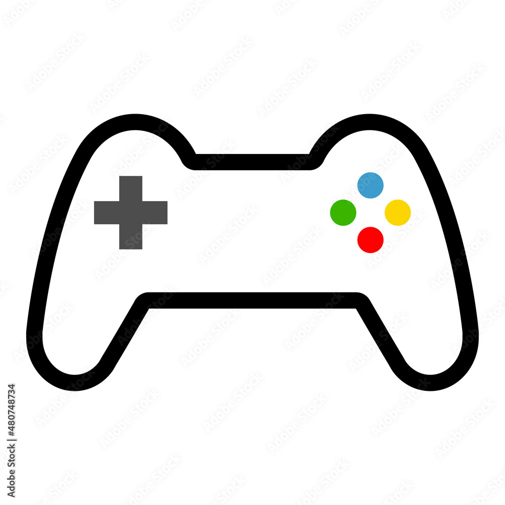 Console gaming gamepad icon, joystick gadget technology button vector illustration, play fun game Console gaming gamepad icon, joystick gadget technology button vector illustration, play fun game