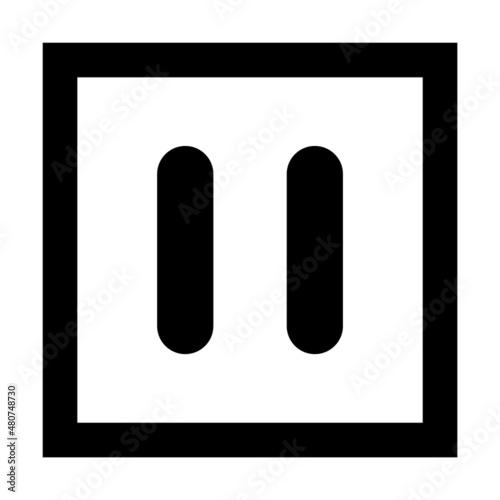 Stop and pause icon, interface media button, internet player video symbol, web film audio vector illustration