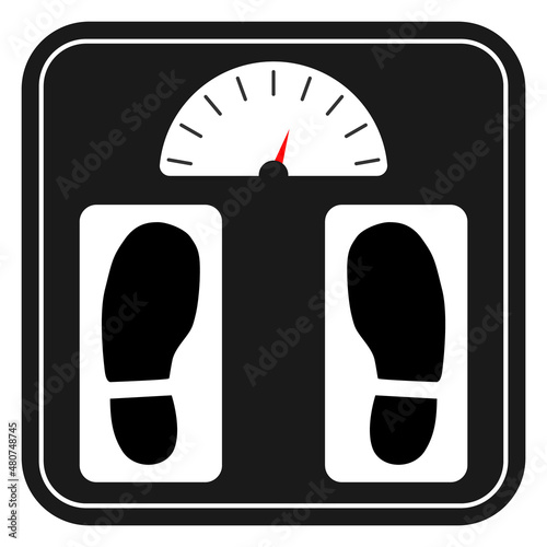 Weight scale icon, healthy diet body symbol, loss calorie measure vector illustration