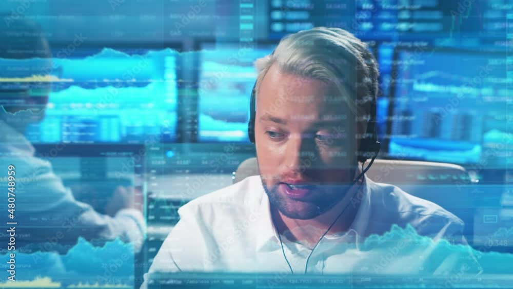 Office of international financial and trading company. Diverse team of traders and brokers is working using analysis technology. Global markets, business strategy, currency exchange and banking. Office of international financial and trading company. Diverse team of traders and brokers is working using analysis technology. Global markets, business strategy, currency exchange and banking.