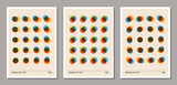 Set of minimal 20s geometric design poster, vector template