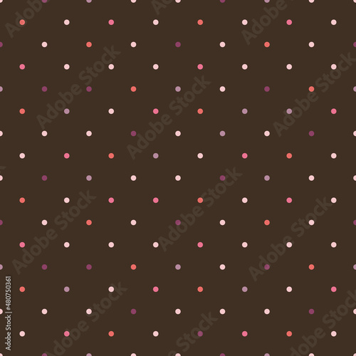 Pink dots on a brown background. Seamless background for any use.