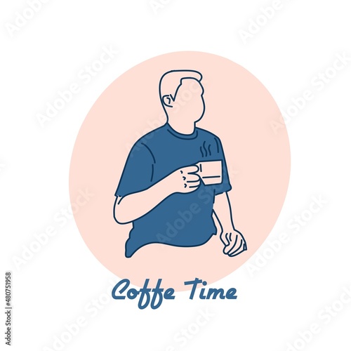 vector illustration design of people drinking coffee.