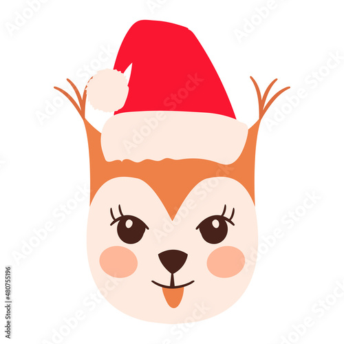 Squirrel emoji heads santa hat set hh