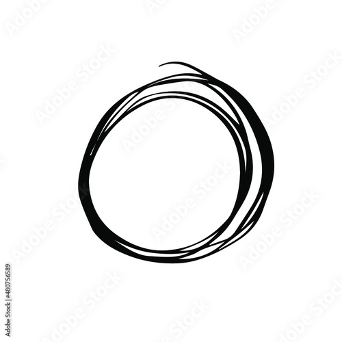 Doodle vector hand drawn abstract dirty circle. Marker round clip art frame, scribble circle, sticker, ink shape, spiral abstract. Design element for typography and digital use.