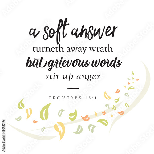 Proverbs 15:1 KJV Bible Verse Quote Design photo