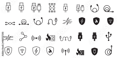 cable icons vector illustration photo