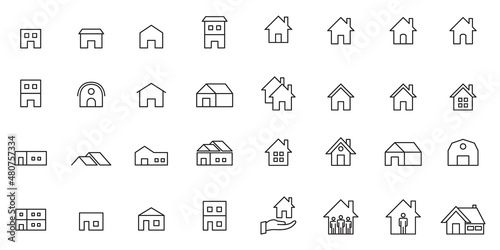 house line icon set vector illustration
