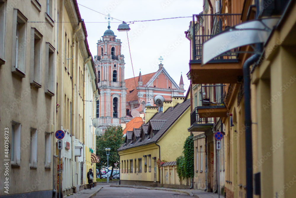 street in old city of Vilnius