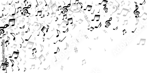 Music notes flying vector design. Symphony