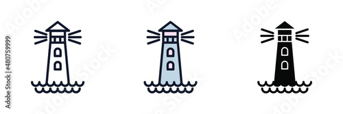 lighthouse icon symbol template for graphic and web design collection logo vector illustration
