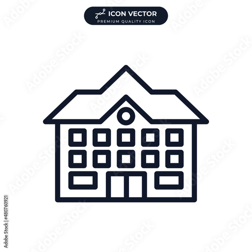 school icon symbol template for graphic and web design collection logo vector illustration