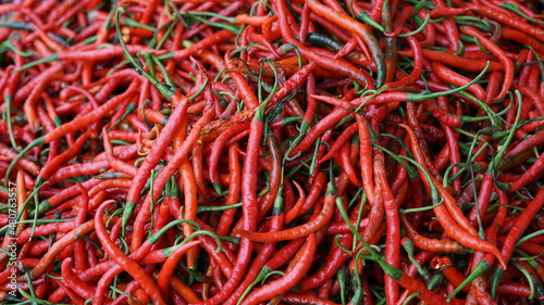 red and green chili close-up