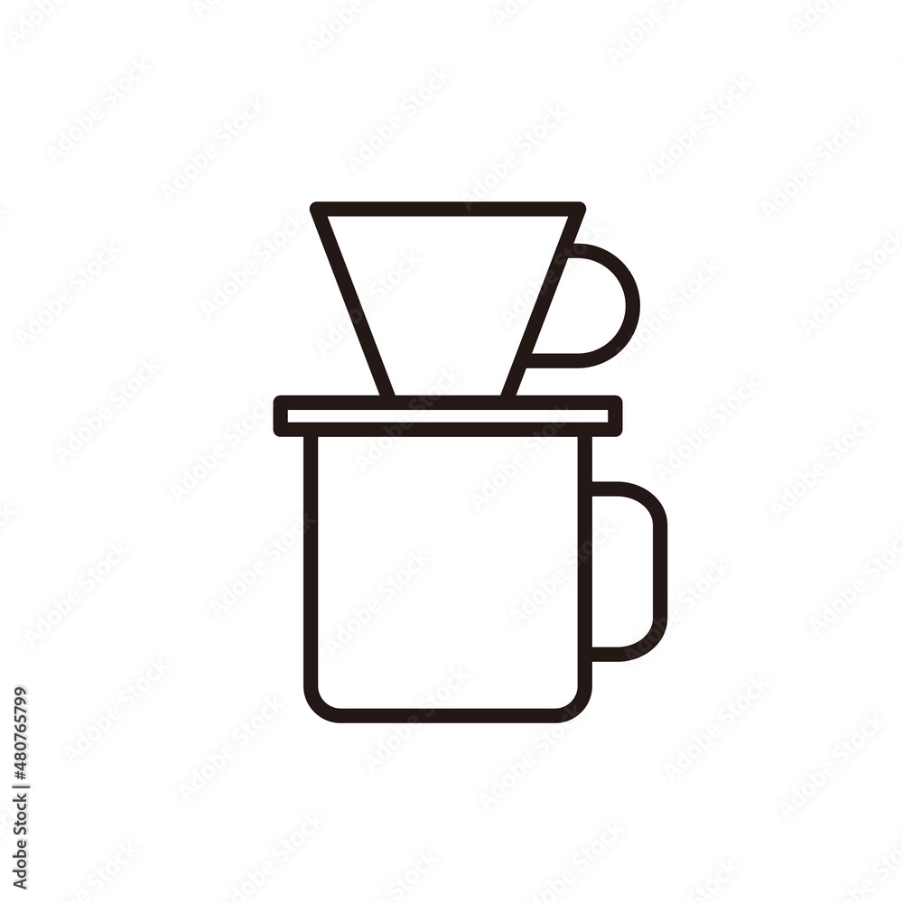 コーヒードリッパーとマグカップのベクターアイコン 単色 カラー変更可能 Stock Vector Adobe Stock コーヒードリッパーとマグカップのベクターアイコン 単色 カラー変更可能 Stock Vector Adobe Stock