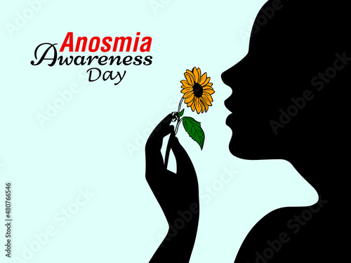 Anosmia Awareness day. February 27th with  Mouth and Nose  cartoon Concept Design, the loss of the sense of smell. © MURGROUP