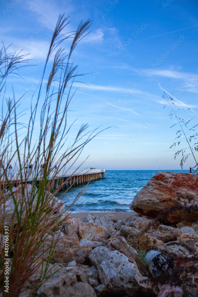 Landscape view from Varna beach, St. Konstantin and Helena