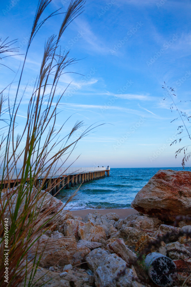 Landscape view from Varna beach, St. Konstantin and Helena