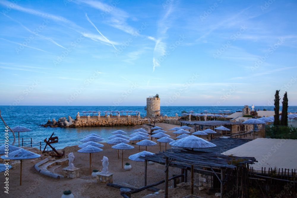 Landscape view from Varna beach, St. Konstantin and Helena
