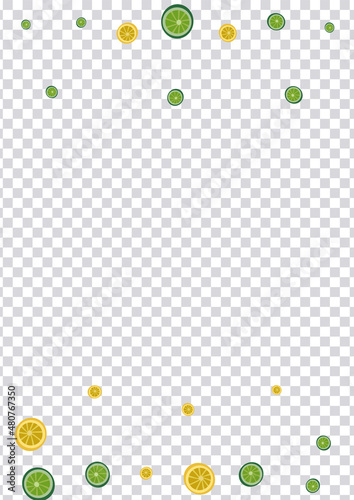 Sunny Citrus Background Transparent Vector. Wallpaper Decoration. Greenish Lime Tiled. Fresh Lime Greenish Illustration.