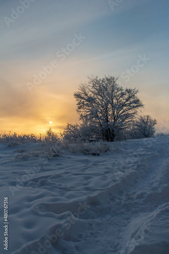 sunset in winter