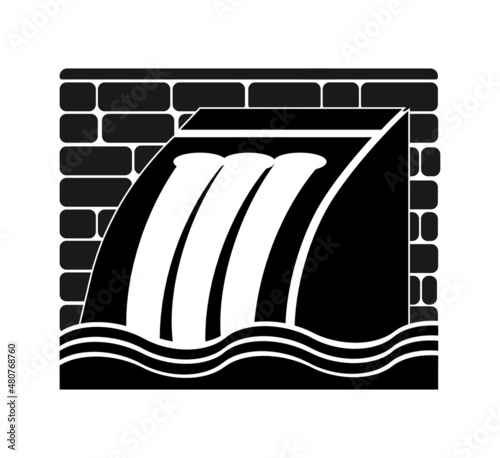 Hydropower water dam icon vector illustration on white background