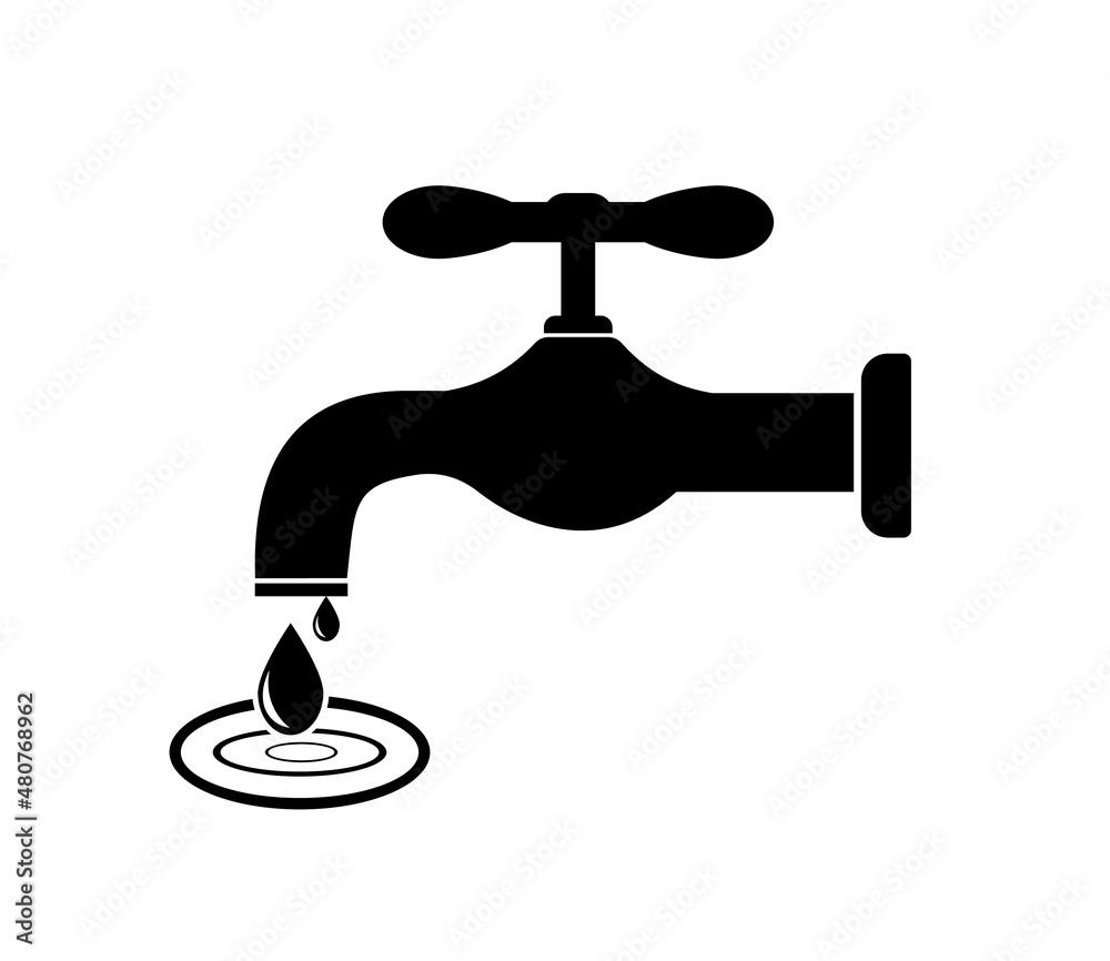 Water tap icon vector illustration on white background Water tap icon vector illustration on white background