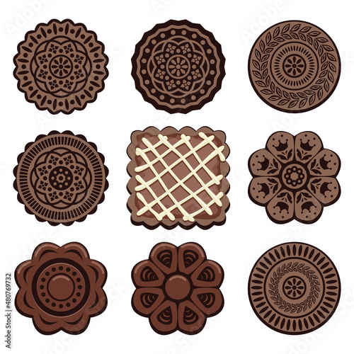vector oreo cookie set