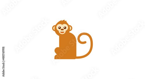 Monkey vector flat icon. Isolated monkey emoji illustration