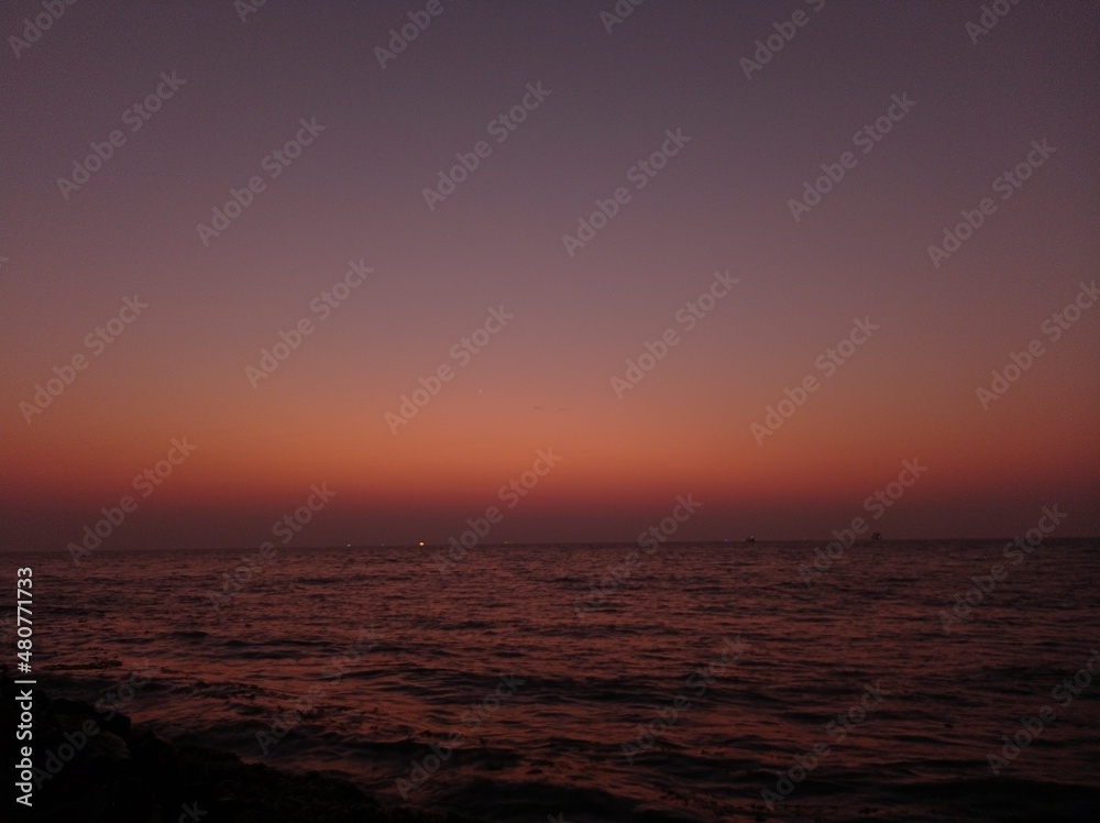 sunset hues at the sea 