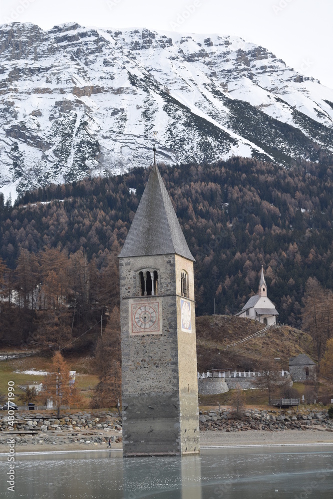 Fototapeta premium Il campanile di Curon