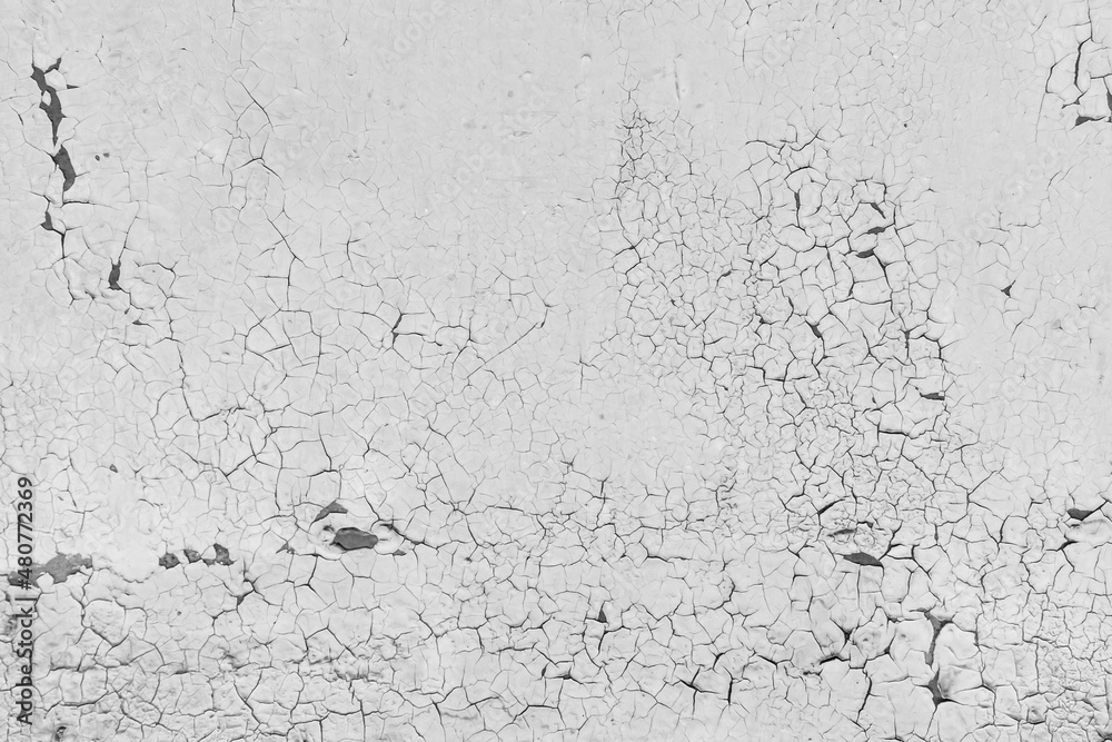 White old peeling paint steel cracked texture worn metal gray background surface weathered iron