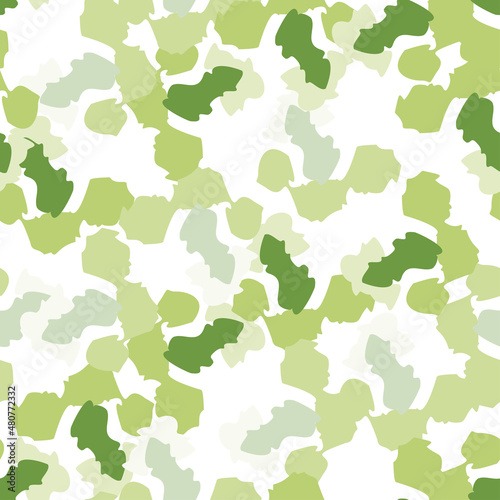 Camouflage seamless pattern. Irregular shapes endless wallpaper. Abstract animal print.