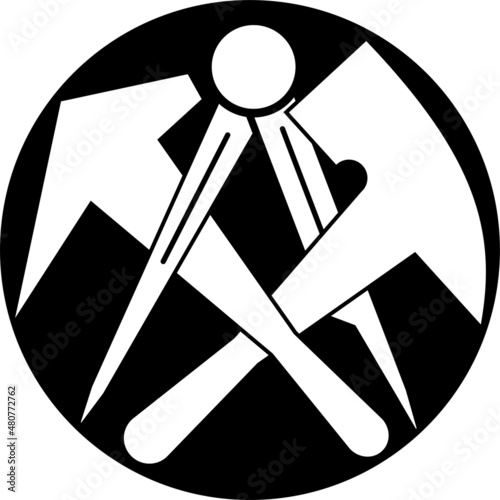 Dachdeckerwerkzeuge, Werkzeuge, Dachdecker, Logo, Aufkleber Label