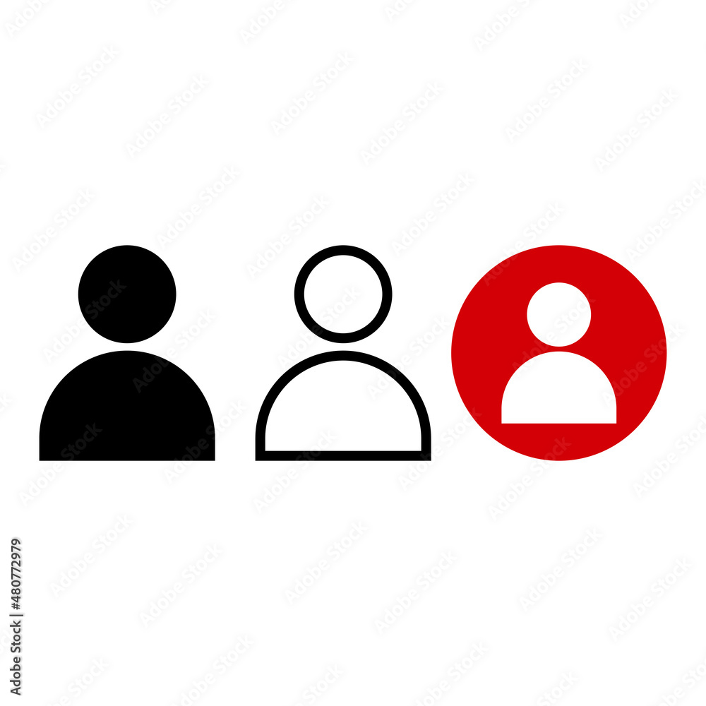 Set People icon, isolated. Flat design on white background Set People icon, isolated. Flat design on white background