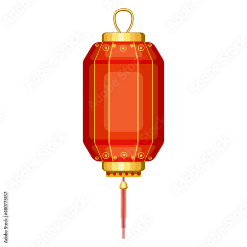 Vector hanging lantern for red lantern festival and Chinese new year. Isolated