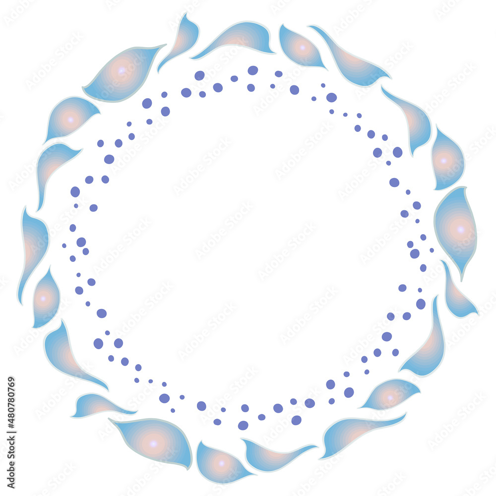 Round Seamless ornament. Floral wreath. Flowers and petals.Stylization of a watercolor drawing. Vector gradient.Border of postcards, banners Round Seamless ornament. Floral wreath. Flowers and petals.Stylization of a watercolor drawing. Vector gradient.Border of postcards, banners