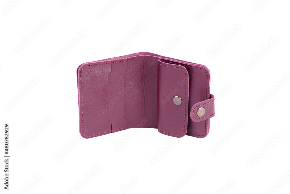 Leather card holder wallet isolated over the white background