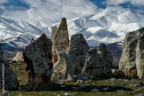 Prehistoric megalithes of Karahunj, (Zorats Karer).  Archaeological site near the town of Sisian in the Syunik Province of Armenia. Also called 