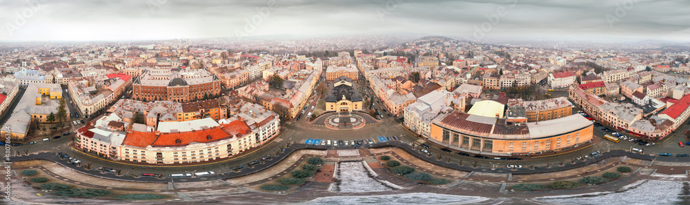 Fototapeta premium flight over Chernivtsi theater