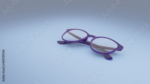 Eyeglasses on classic blue background.