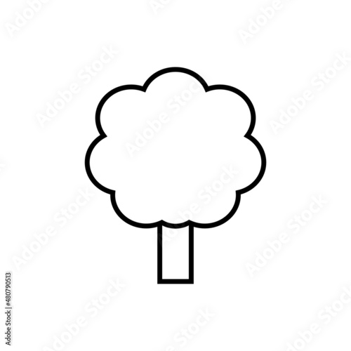 Tree line icon, vector outline logo isolated on white background