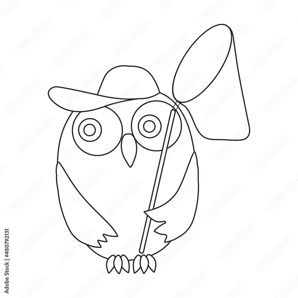 Obraz premium Owl vector icon.Outline vector icon isolated on white background owl.